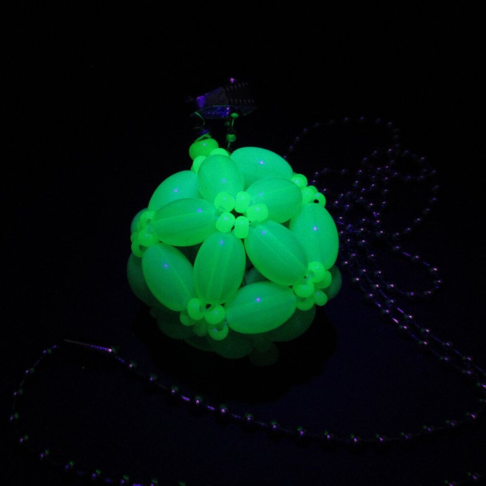 Teal Uranium glass bead pendant